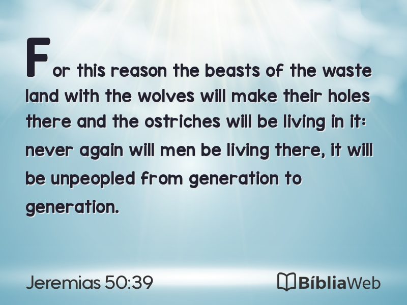 Jeremias 50:39 em imagem para compartilhar