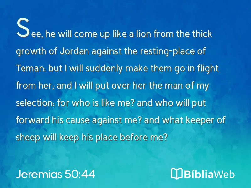 Jeremias 50:44 em imagem para compartilhar