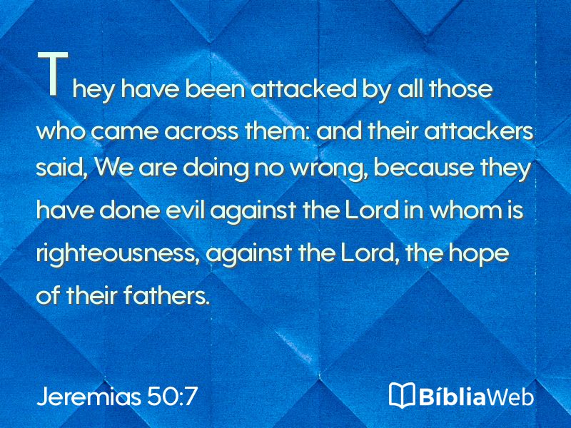 Jeremias 50:7 em imagem para compartilhar