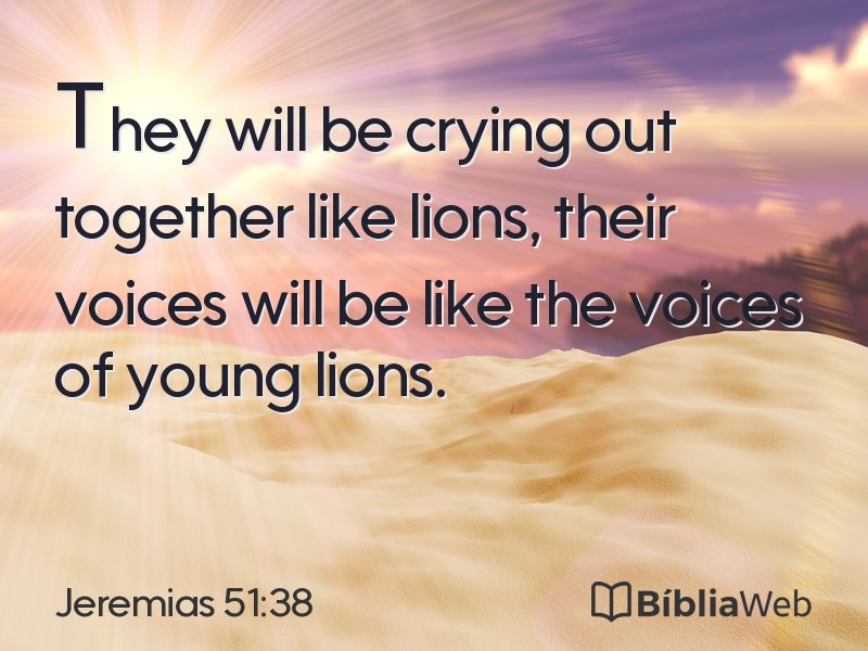 Jeremias 51:38 em imagem para compartilhar