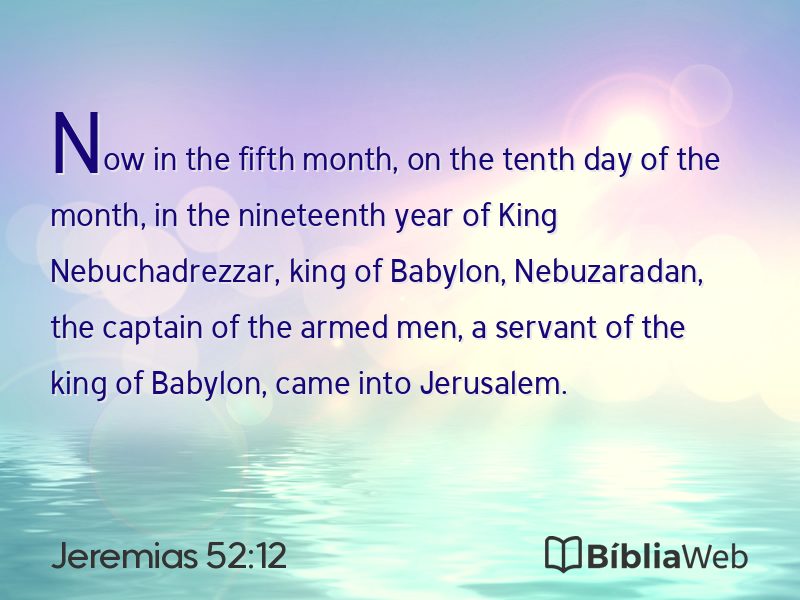 Jeremias 52:12 em imagem para compartilhar