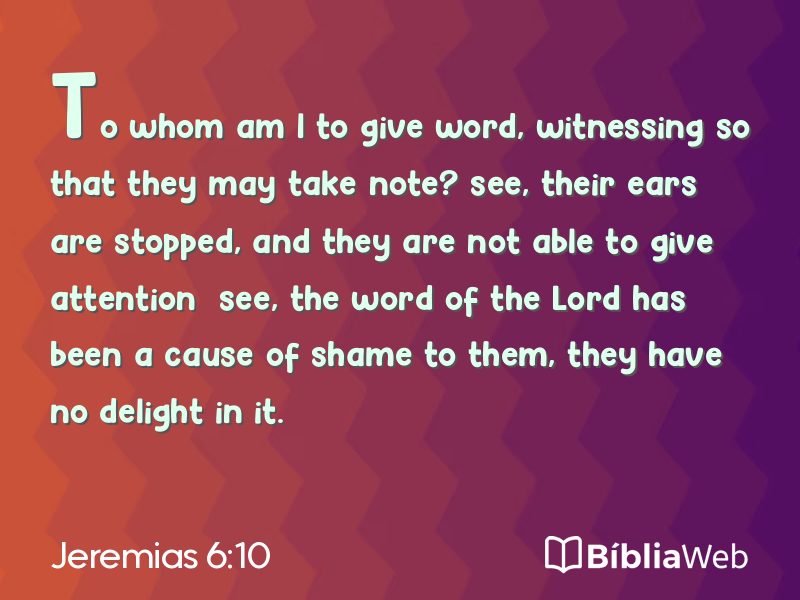 Jeremias 6:10 em imagem para compartilhar