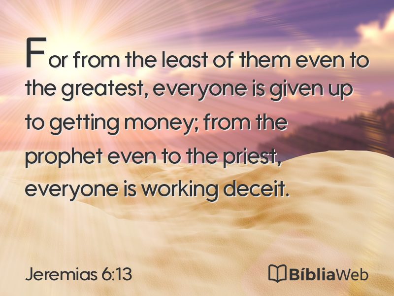 Jeremias 6:13 em imagem para compartilhar