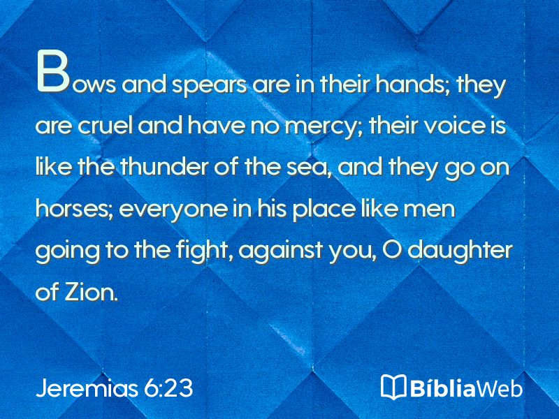 Jeremias 6:23 em imagem para compartilhar