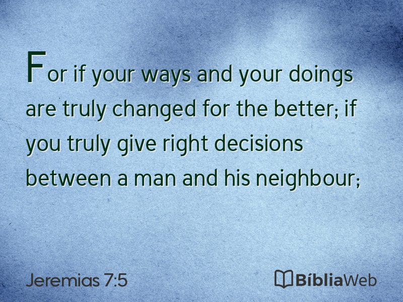 Jeremias 7:5 em imagem para compartilhar