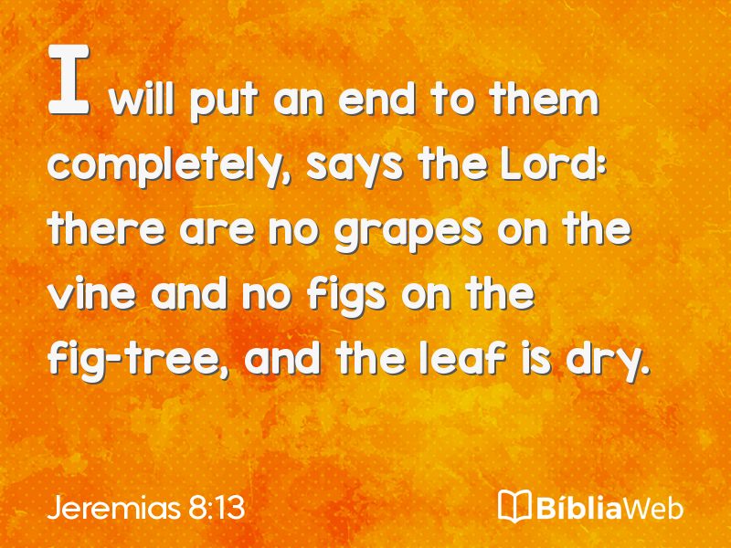 Jeremias 8:13 em imagem para compartilhar