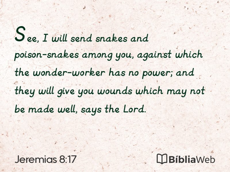 Jeremias 8:17 em imagem para compartilhar