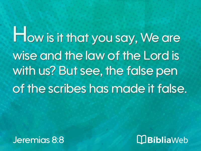 Jeremias 8:8 em imagem para compartilhar
