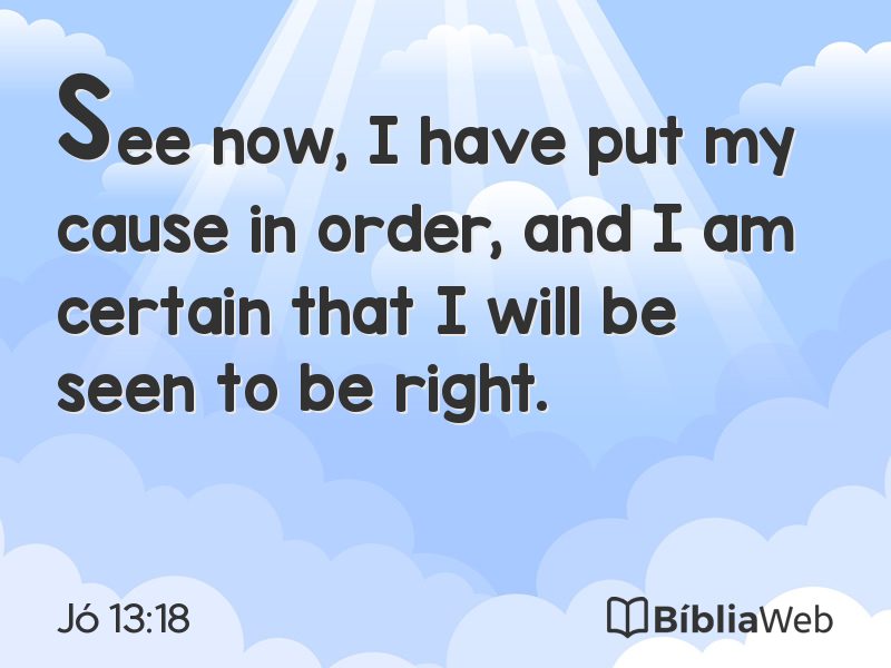 Jó 13:18 em imagem para compartilhar