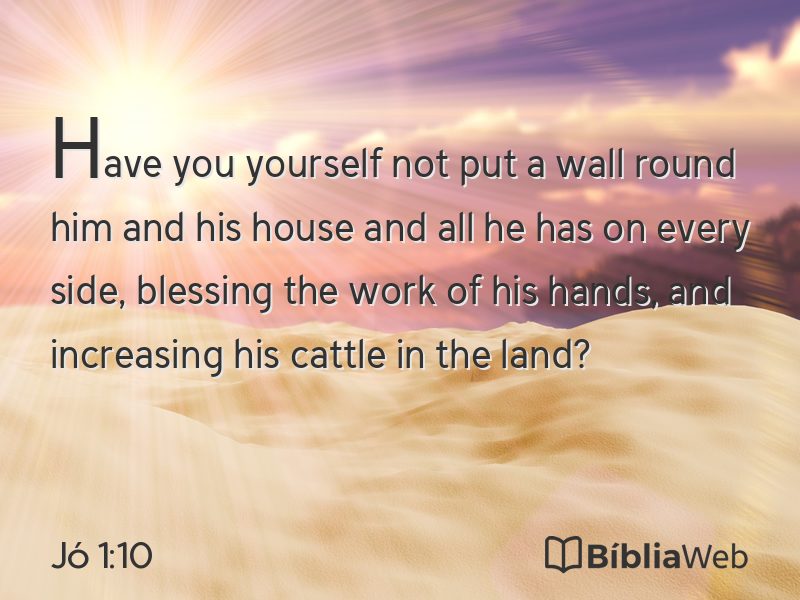 Jó 1:10 em imagem para compartilhar