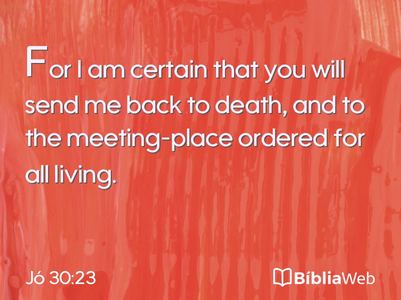 Jó 30:23 em imagem para compartilhar
