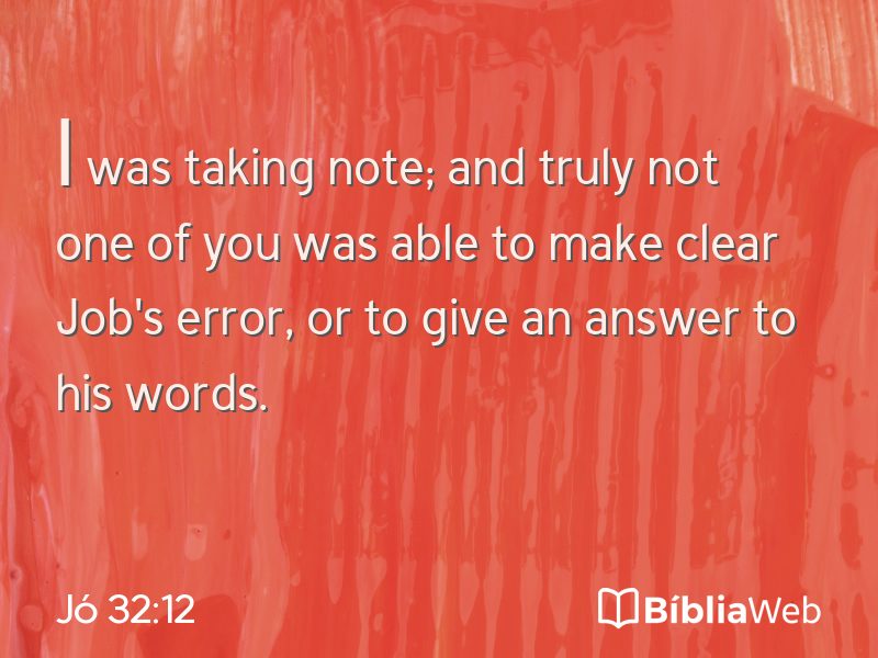 Jó 32:12 em imagem para compartilhar