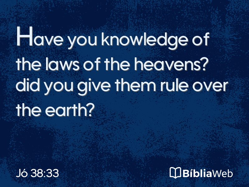 Jó 38:33 em imagem para compartilhar