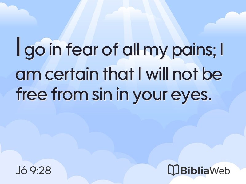 Jó 9:28 em imagem para compartilhar