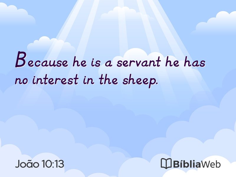 João 10:13 em imagem para compartilhar