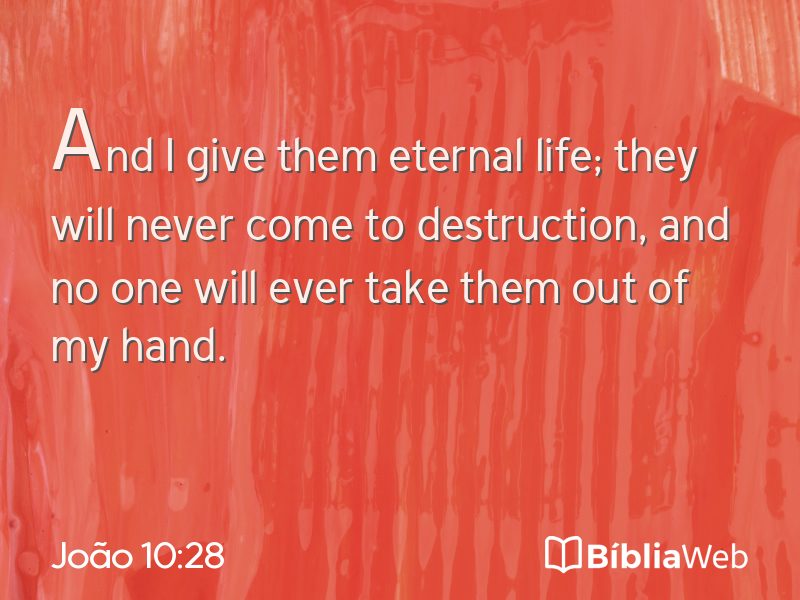 João 10:28 em imagem para compartilhar