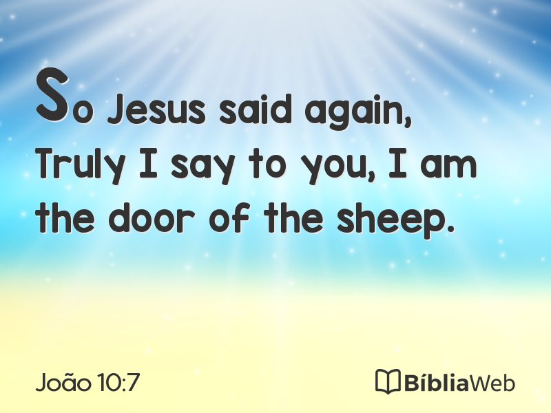 João 10:7 em imagem para compartilhar