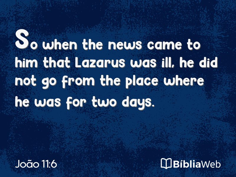 João 11:6 em imagem para compartilhar