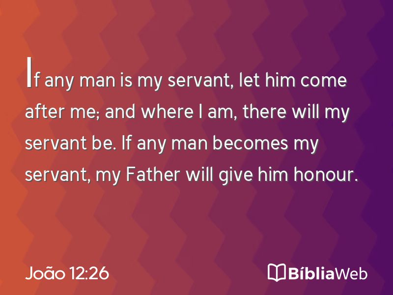 João 12:26 em imagem para compartilhar