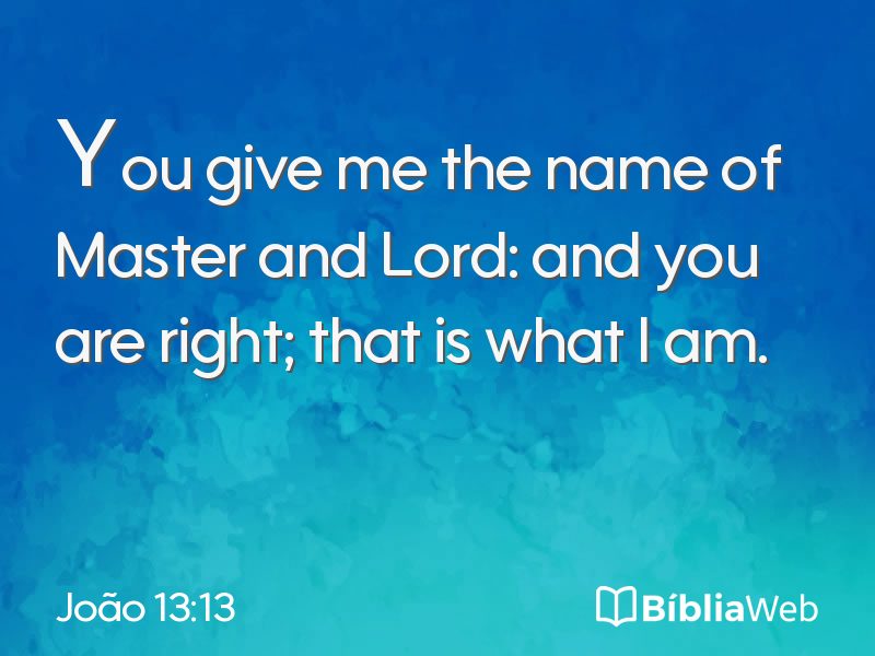 João 13:13 em imagem para compartilhar