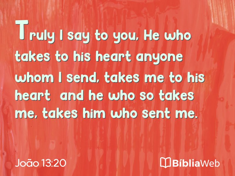 João 13:20 em imagem para compartilhar