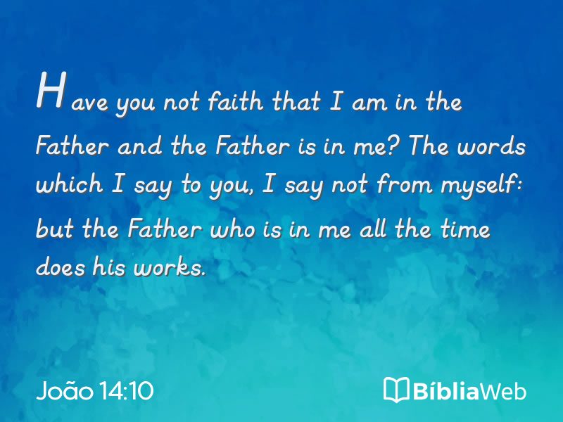 João 14:10 em imagem para compartilhar