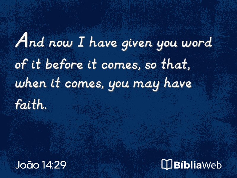 João 14:29 em imagem para compartilhar
