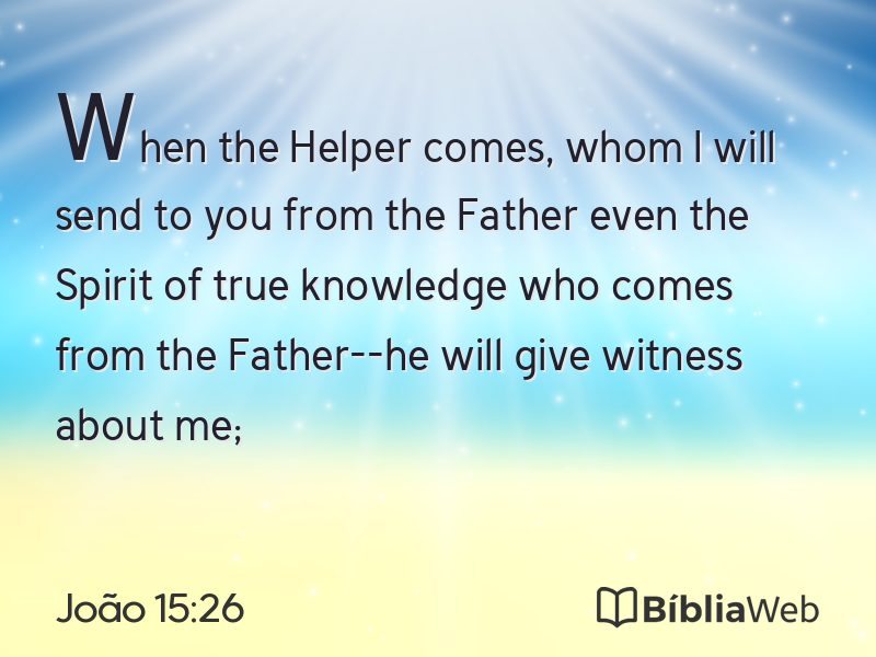 João 15:26 em imagem para compartilhar
