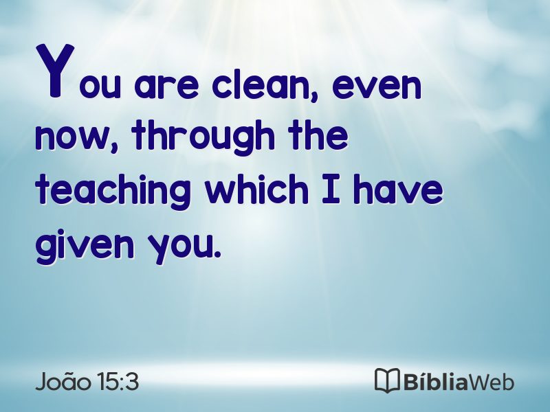 João 15:3 em imagem para compartilhar
