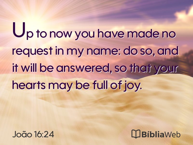 João 16:24 em imagem para compartilhar