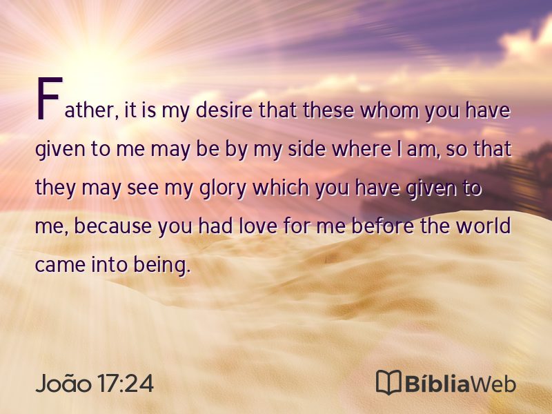 João 17:24 em imagem para compartilhar