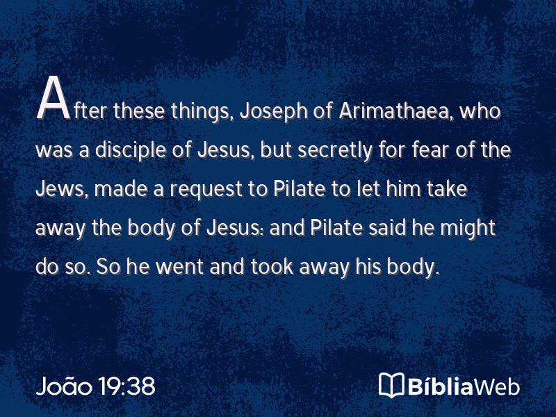 João 19:38 em imagem para compartilhar