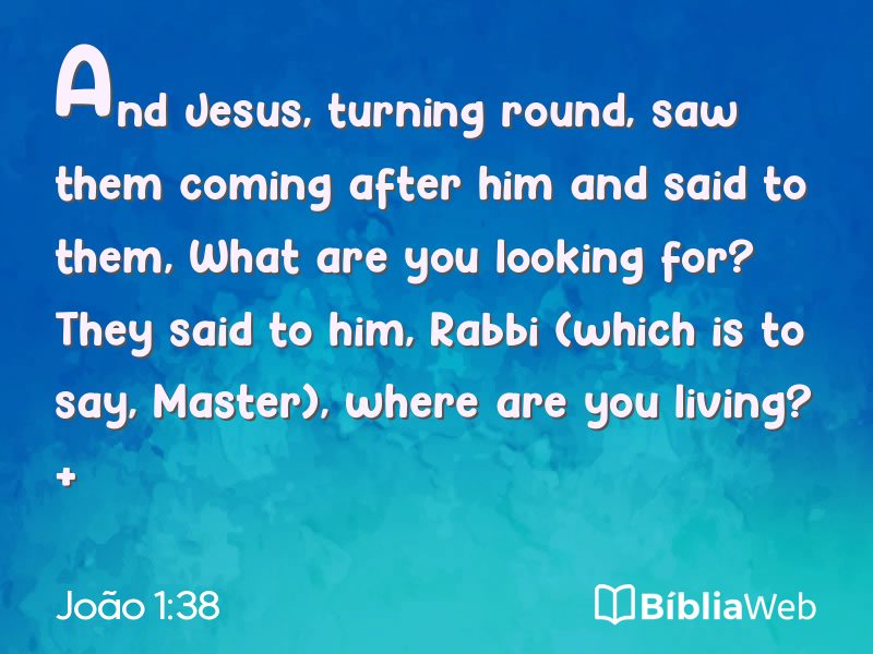 João 1:38 em imagem para compartilhar