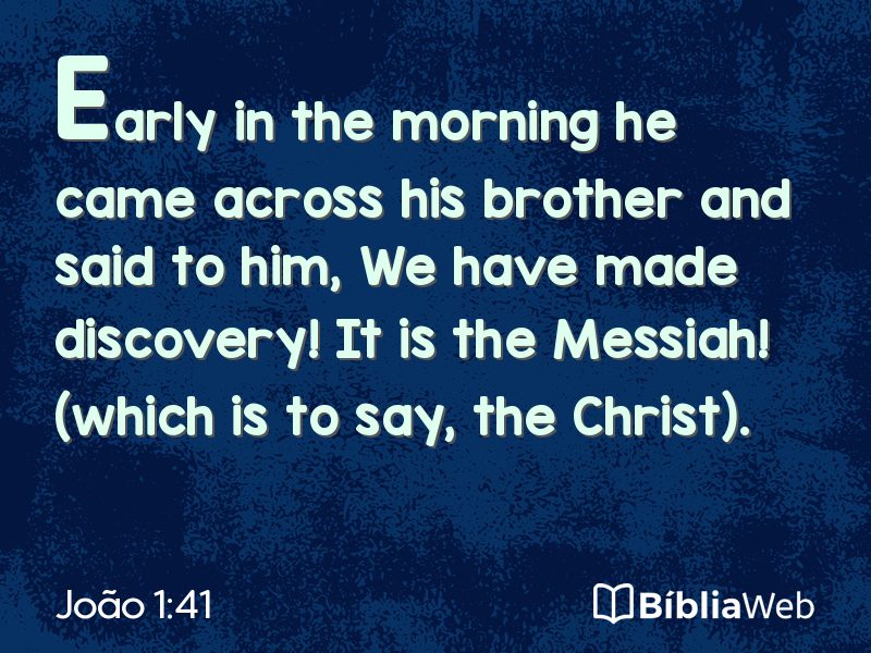 João 1:41 em imagem para compartilhar