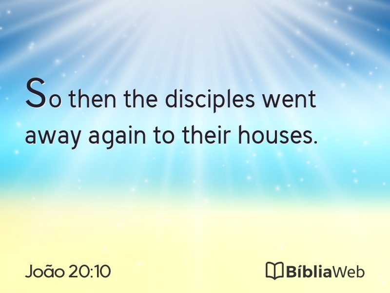 João 20:10 em imagem para compartilhar