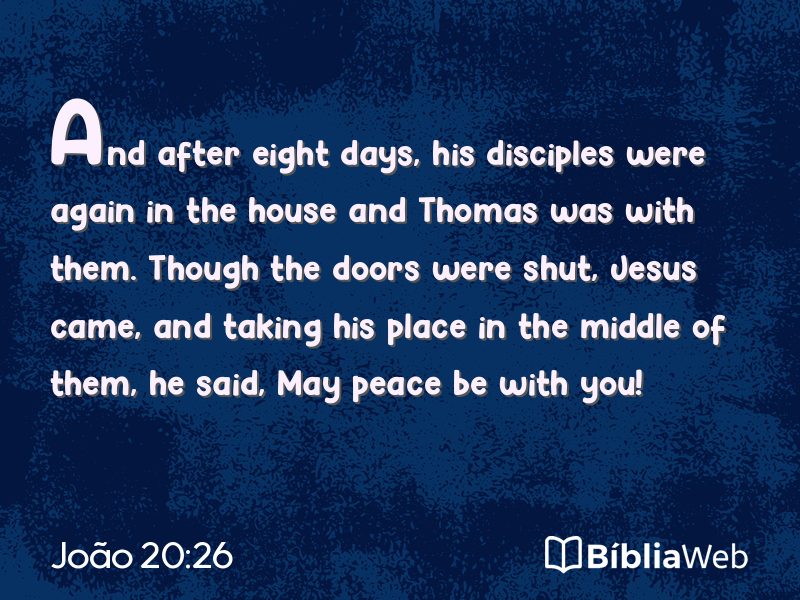 João 20:26 em imagem para compartilhar