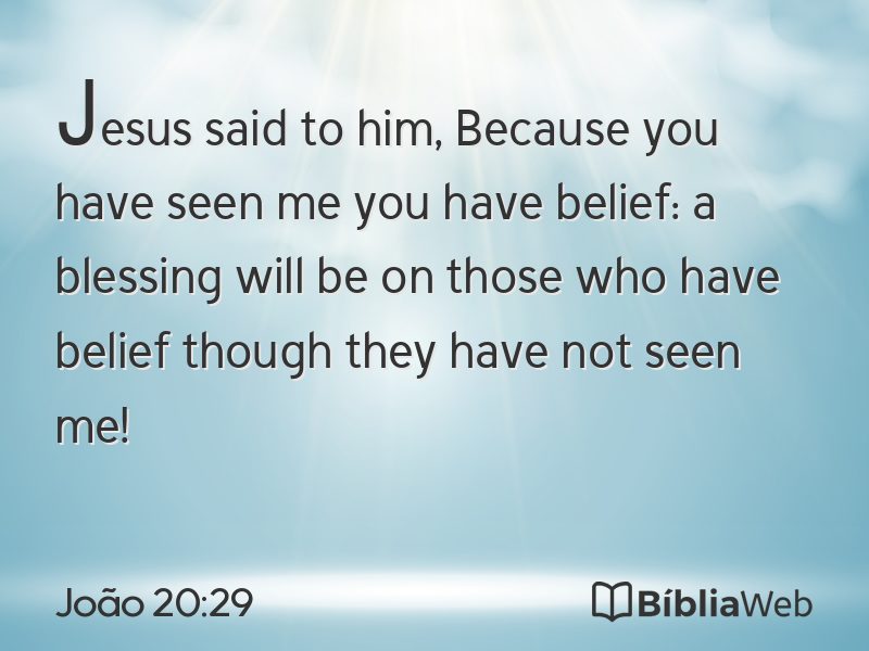 João 20:29 em imagem para compartilhar