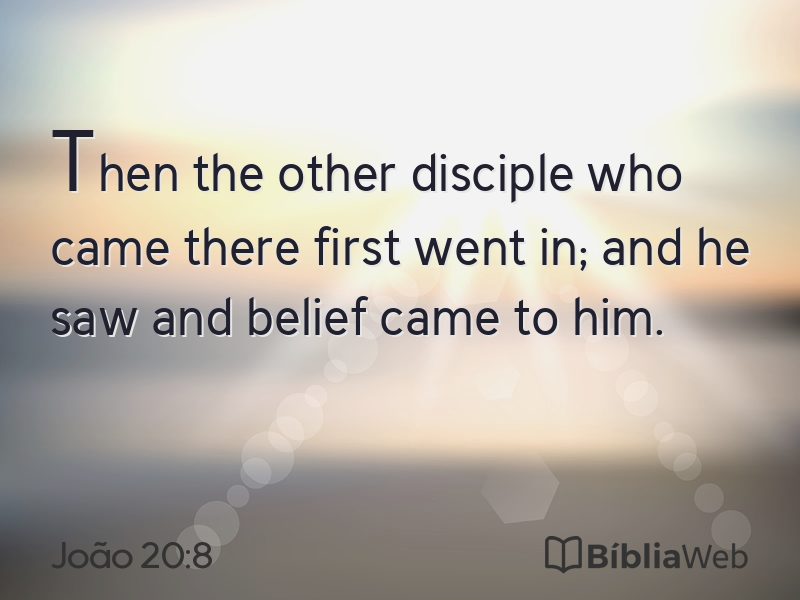 João 20:8 em imagem para compartilhar