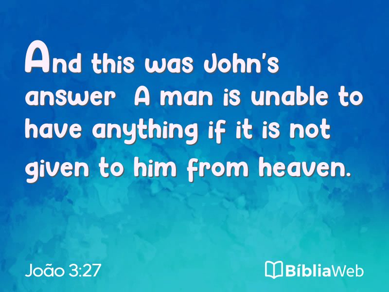 João 3:27 em imagem para compartilhar