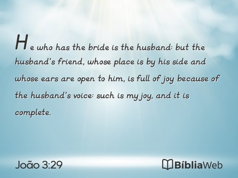 João 3:29 em imagem para compartilhar