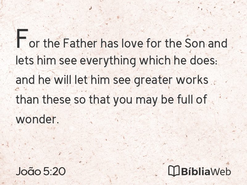 João 5:20 em imagem para compartilhar