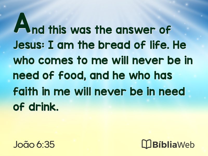 João 6:35 em imagem para compartilhar