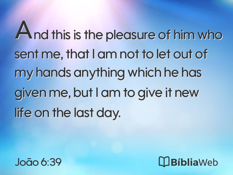 João 6:39 em imagem para compartilhar