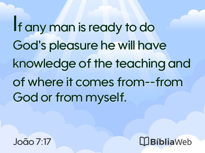 João 7:17 em imagem para compartilhar