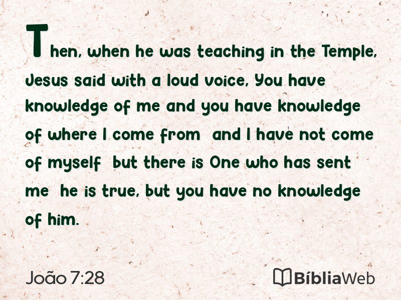 João 7:28 em imagem para compartilhar