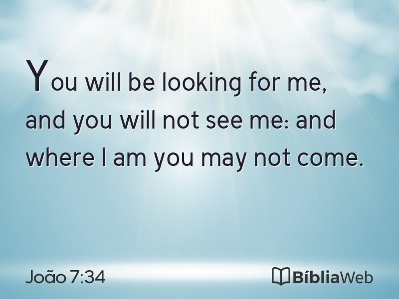 João 7:34 em imagem para compartilhar