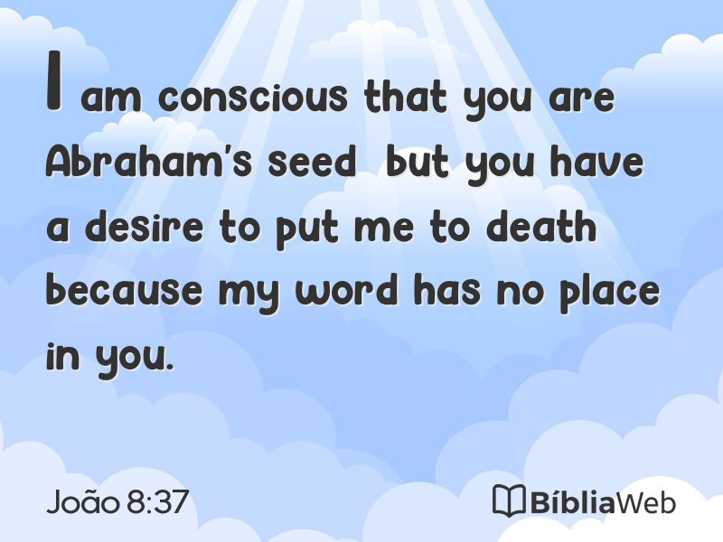 João 8:37 em imagem para compartilhar