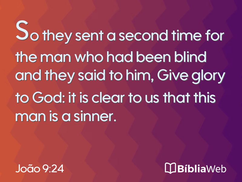 João 9:24 em imagem para compartilhar