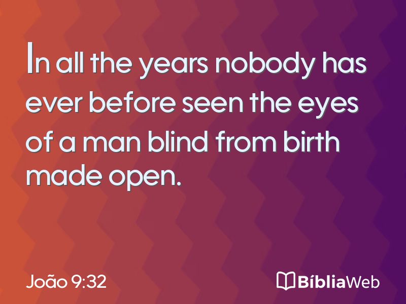 João 9:32 em imagem para compartilhar
