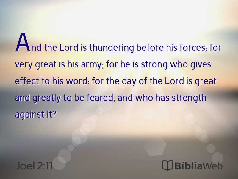 Joel 2:11 em imagem para compartilhar